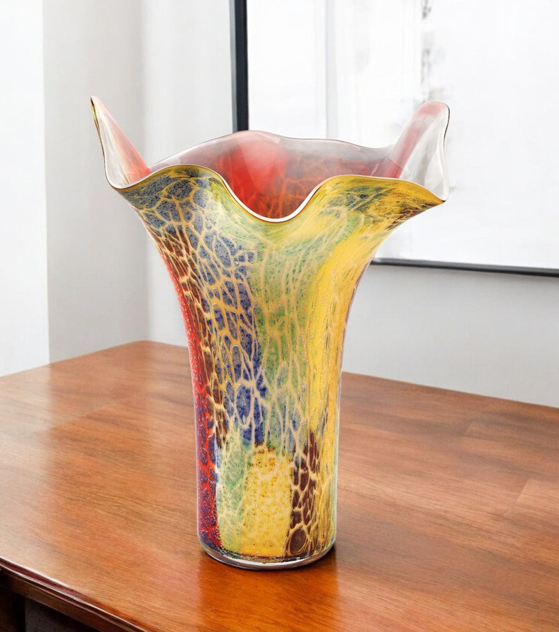Abstract Novelty Table Vase - Red / Yellow