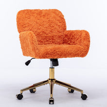 Load image into Gallery viewer, Office Chair, Artificial Rabbit Hair Home Office Chair With Metal Base, Adjustable Desk Chair Swivel Office Chair, Vanity Chair
