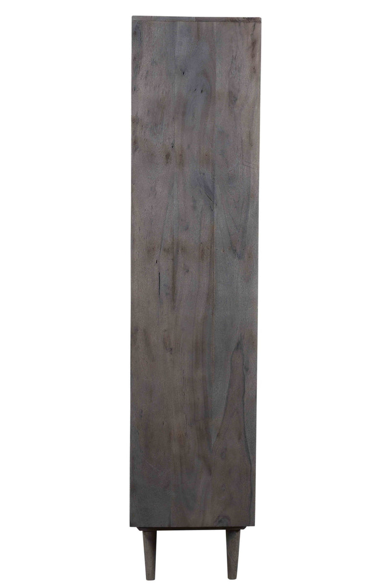 Three Tier Bookcase With Two Doors - Gray