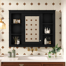 Load image into Gallery viewer, Wall Mounted Medicine Cabinet With Mirror, Storage Cabinet Featuring 6 Open Shelves And Adjustable Interior
