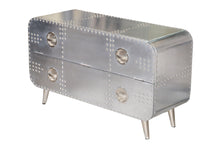 Load image into Gallery viewer, 44" Aluminum Enclosed Storage TV Stand - Silver
