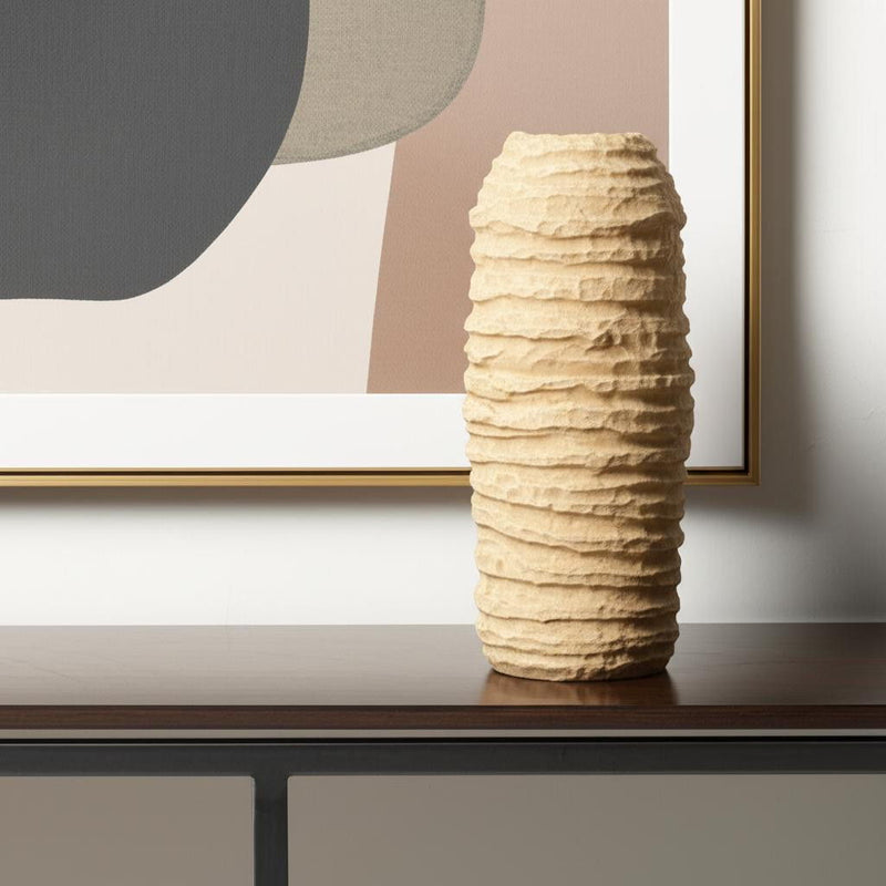 Mache Table Vase (608302) - Beige