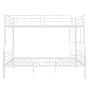 Full XL Over Queen Metal Bunk Bed, White