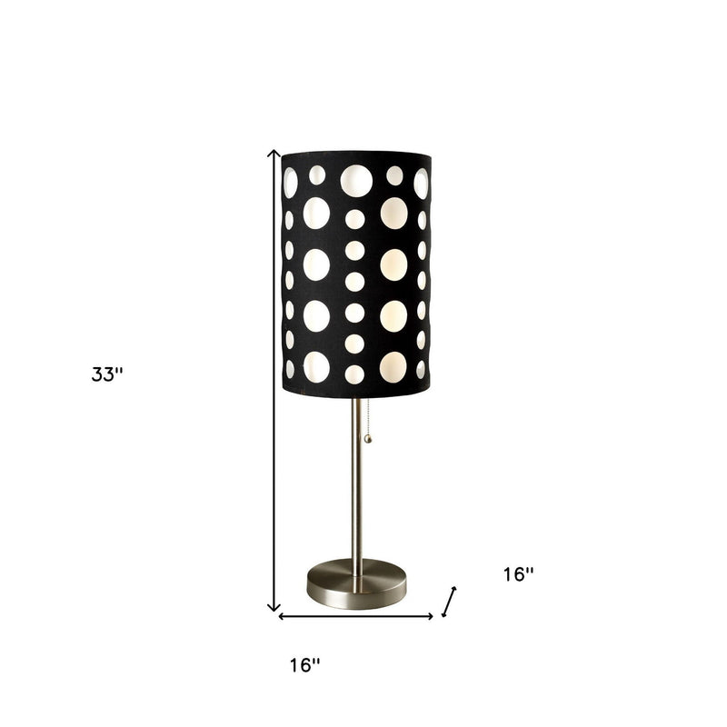 Metal Novelty Drum Shade - Black And White