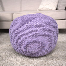 Load image into Gallery viewer, Bordeaux - Knitted Round Pouf Ottoman

