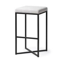 Load image into Gallery viewer, 30" Iron And Fabric Backless Bar Height Bar Chair - Black / White
