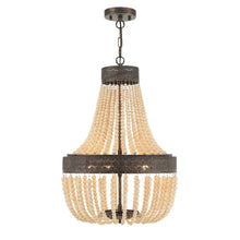 Load image into Gallery viewer, 17" Candle Style Five Light Metal Dimmable Chandelier - Black / Gold
