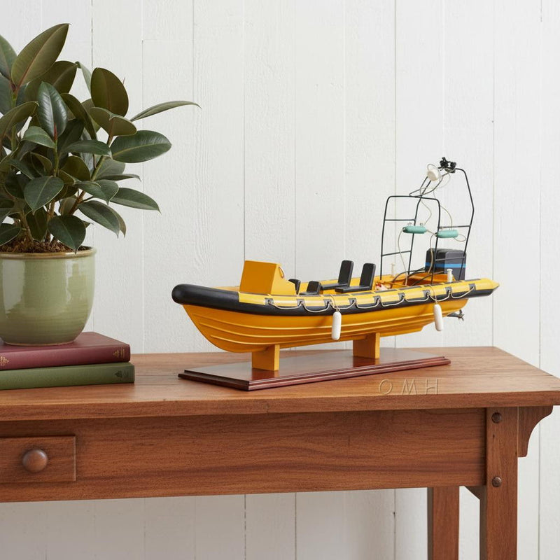Hand Painted Model Boat - Yellow