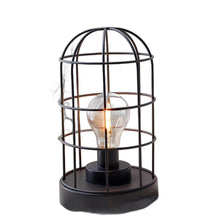 Load image into Gallery viewer, 10" Battery Operated Lamps With Cage Cylinder Shades (Set of 2) - Black
