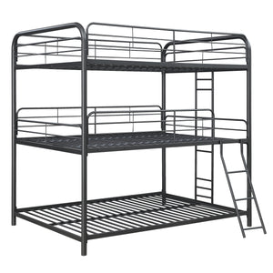 Furniture   Triple Bunk Bed, FULL/FULL/FULL, black