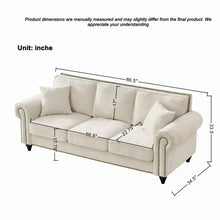 Load image into Gallery viewer, Modern 3 And 2 Seater Sofa With Rolled Arms, Tufted Upholstered Couch
