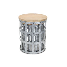 Load image into Gallery viewer, Solid Wood And Steel Round Nested Tables (Set of 2) - Gray And Brown
