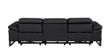 Load image into Gallery viewer, Top Grain Leather Reclining Metal USB Sofa (720326) - Black
