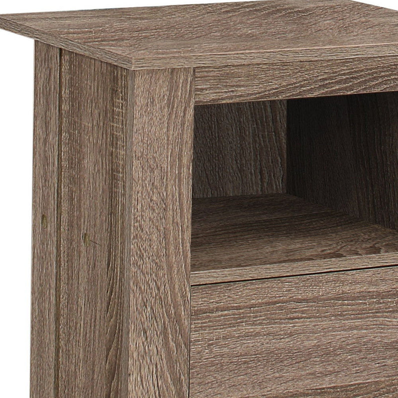 Wood End Table With Shelf - Deep Taupe