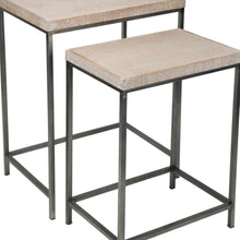 Load image into Gallery viewer, 25" Solid Wood Nested Tables (Set of 2) - Black And Brown
