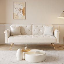 Load image into Gallery viewer, Luxurious Sofa Bed With Nail Head Trim And Matching Pillow

