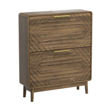 Load image into Gallery viewer, Freestanding Shoe Cabinet With 2 Flip Top Drawers For Entryway - Walnut
