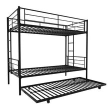 Load image into Gallery viewer, Twin Over Twin Metal Bunk Bed Frame with Trundle（Upgrade reinforcement version）
