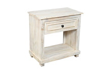 Load image into Gallery viewer, 28" Solid Wood Distressed One Drawer Nightstand - White
