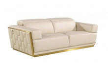 Load image into Gallery viewer, Leather Sofa - Beige / Gold
