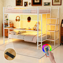 Load image into Gallery viewer, Bunk Bed With Built In Desk And LED Lighting
