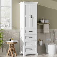 Load image into Gallery viewer, Bathroom Vanity With 2 Damping Hinge Doors, 3 Drawers, Adjustable Shelves - White
