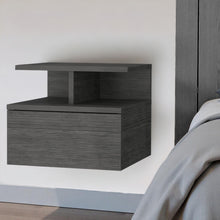Load image into Gallery viewer, 12" Wood One Drawer Floating Nightstand - Gray
