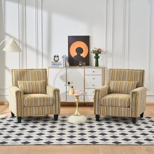 Accent Chair With Arms, Comfy Armchair For Living Room - Yellow