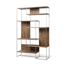 Load image into Gallery viewer, Six Tier Bookcase - Brown / Silver
