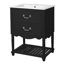 Load image into Gallery viewer, Wave Design Bathroom Vanity With Sink, 2 Drawers And Open Shelf
