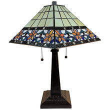 Load image into Gallery viewer, Metal Two Light Candlestick Table Lamp With Orange Empire Shade - Dark Brown
