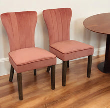 Load image into Gallery viewer, Upholstered Velvet Dining Parsons Chairs (Set of 2) - Blush / Brown
