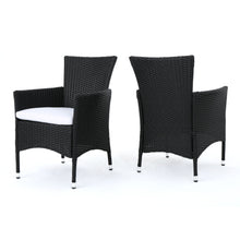 Load image into Gallery viewer, Dimensional Outdoor Dining Chair With Cushion Seat And Iron Frame (Set of 2)
