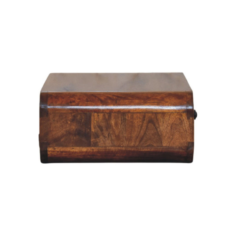 18" Chestnut Solid Wood Distressed One Drawer Floating Nightstand - Light Brown