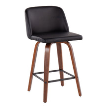 Load image into Gallery viewer, Toriano - Mid Century Modern Fixed Height Counter Stool &amp; Square Footrest (Set of 2)
