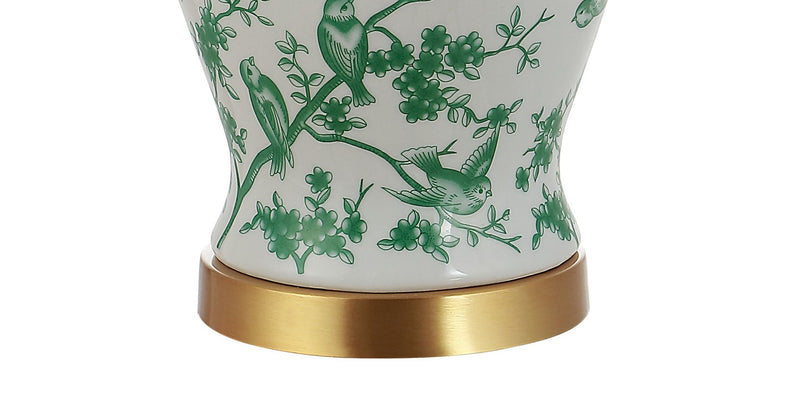22" Urn Table Lamp LED With Empire Shade - White