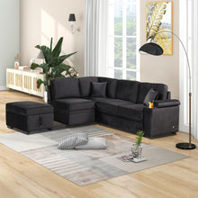 Load image into Gallery viewer, Sleeper Sofa Bed, 2 In 1 Pull Out Sofa Bed L Shape Couch With Storage Ottoman For Living Room, Bedroom Couch And Small Apartment
