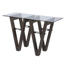 Load image into Gallery viewer, Glass Abstract Console Table - Clear / Gray / Brown
