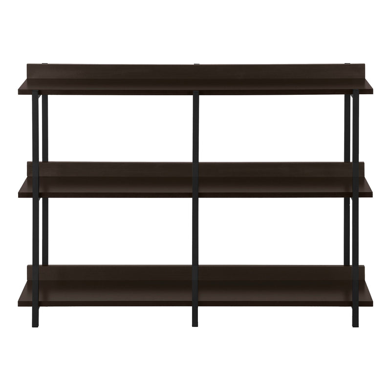 Frame Console Table With Three Shelves - Brown / Brown