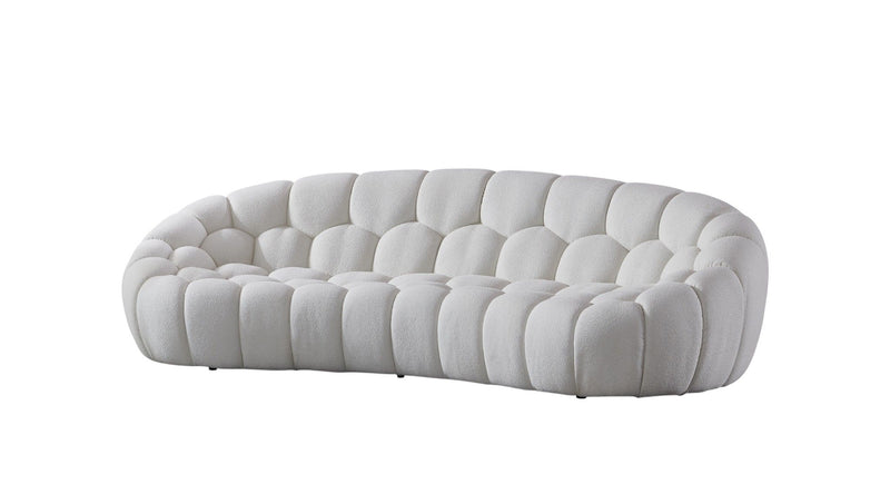 Fabric Curved Sofa - White