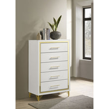 Load image into Gallery viewer, Chesney - 5 Drawer Chest With Trim - White
