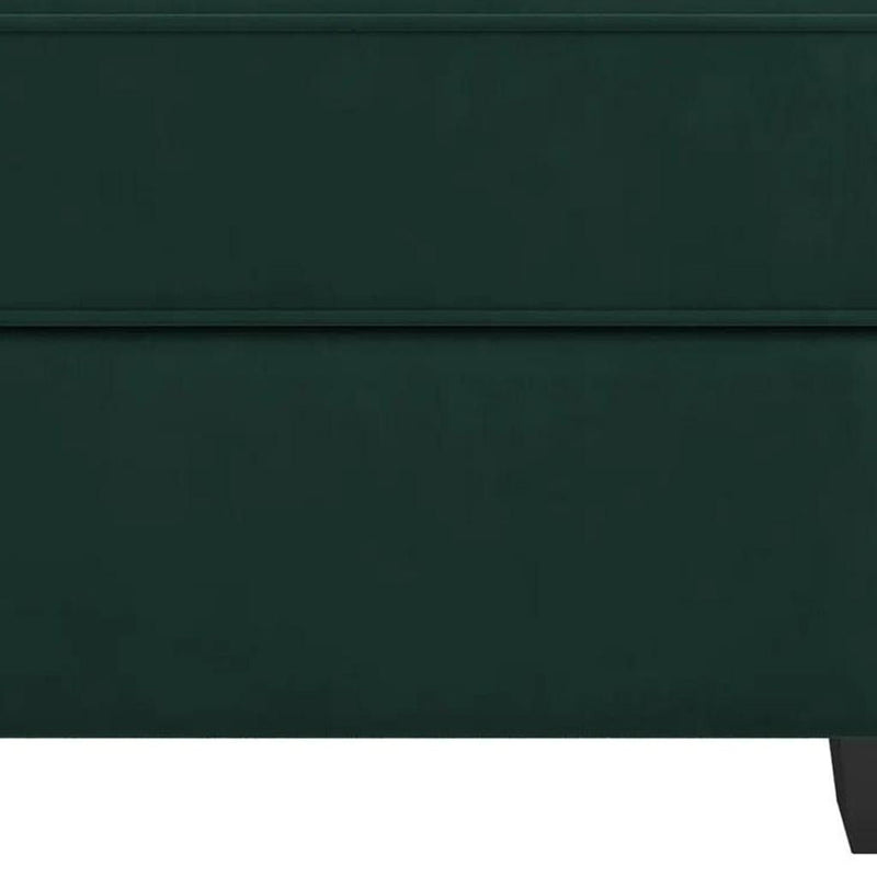 Velvet Storage Ottoman - Green / Black