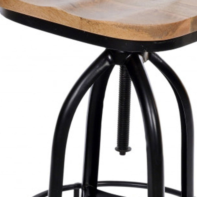Steel Swivel Counter Height Bar Chair - Brown And Black
