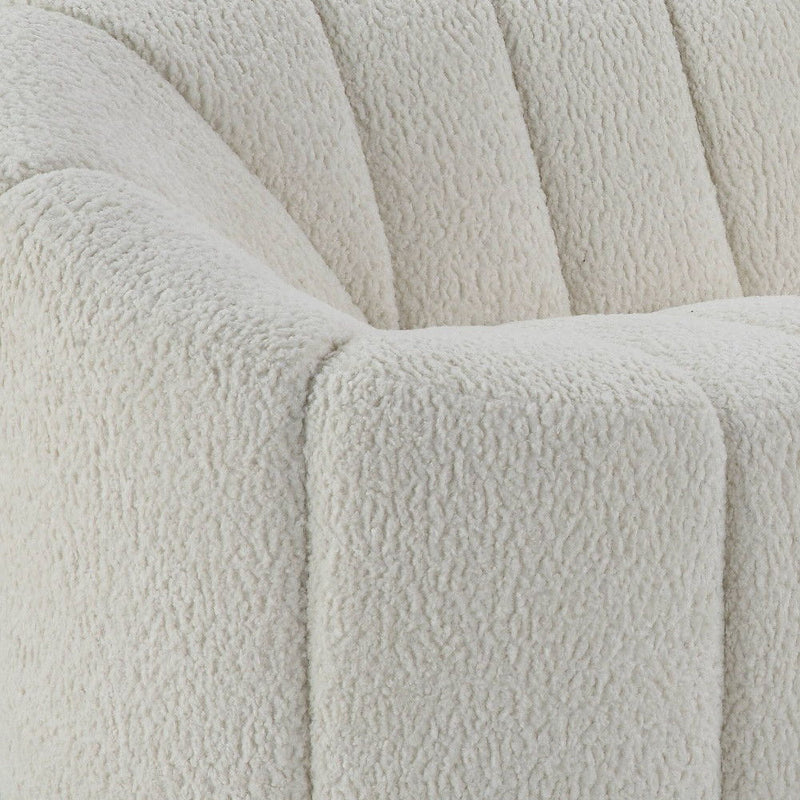 Sherpa Sofa With Black Legs - White