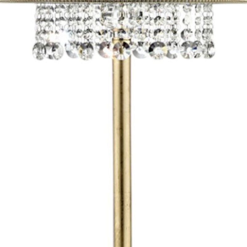 Novelty Floor Lamp With White Drum Shade - Gold