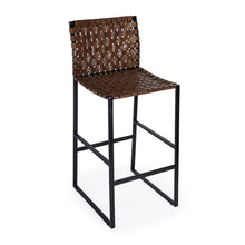 Load image into Gallery viewer, Leather And Steel Bar Chair - Brown / Black
