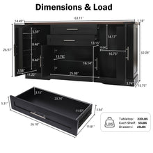 Load image into Gallery viewer, Barn Door Storage Cabinet With 2 Drawers &amp; Door Rack, Adjustable Shelves
