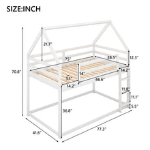 Load image into Gallery viewer, Twin over Twin Low Bunk Bed, House Bed with Ladder , White(OLD SKU:WF197808AAK)
