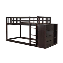 Load image into Gallery viewer, Twin over Twin Bunk Bed with 4 Drawers and 3 Shelves-Espresso(OLD SKU: LP000067AAP)
