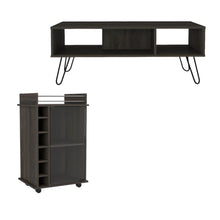 Load image into Gallery viewer, Set of Two Espresso and Black Wood and Metal Furniture Set
